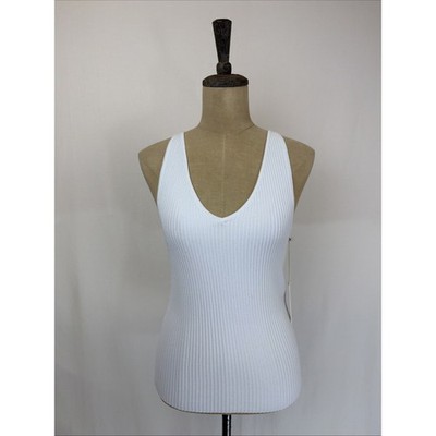 NWT Another Love ''Noa'' White Ribbed Knit V-Neck Tank #0641 Size XL
