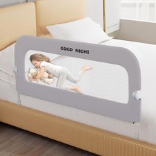 Bed Guard Rail for Toddlers - 47" Adjustable Heights  Folding up Portable Bed R