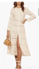 Reformation Elsa Long Sleeve Organic Cotton Lace Embroidery Vintage Allure Sz Sm