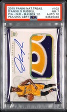 2015 National Treasures D'angelo Russell #102 Rookie Patch Auto Black Box PSA 7