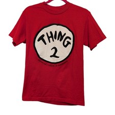 Universal Studios Thing 2 Graphic T-Shirt Dr. Seuss Halloween Costume Red