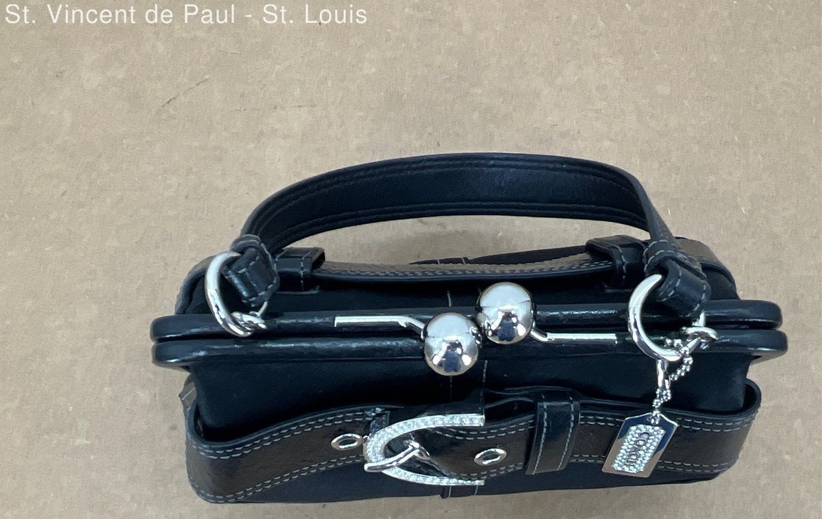 SMALL Vintage Coach Rhinestone Belted Kisslock Leather Suede SMALL Vintage Coach Rhinestone Belted Kisslock Leather Suede