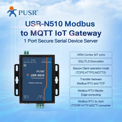 PUSR Edge computing 1 Port RS485 to Ethernet Modbus TCP to RTU MQTT/SSL USR-N510