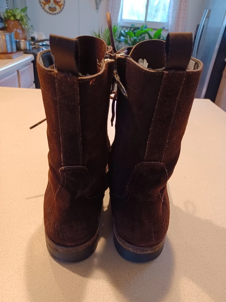 Botas de Motocicleta TRIUMPH by PAUL SMITH De Colección Talla 11 Marrón Gamuza Con Cordones/Cremalleras Foto 4 de 4