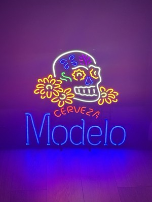 Modelo Especial Sugar Skull Cerveza Beer 25''x24'' Neon Light Sign LED NEW