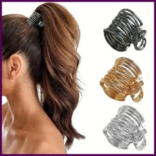 Women Hollow Metal Hair Clip High Ponytail Grip Cool Style