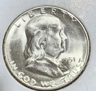 1951 S Franklin Silver Half Dollar BU UNC MS Lustrous