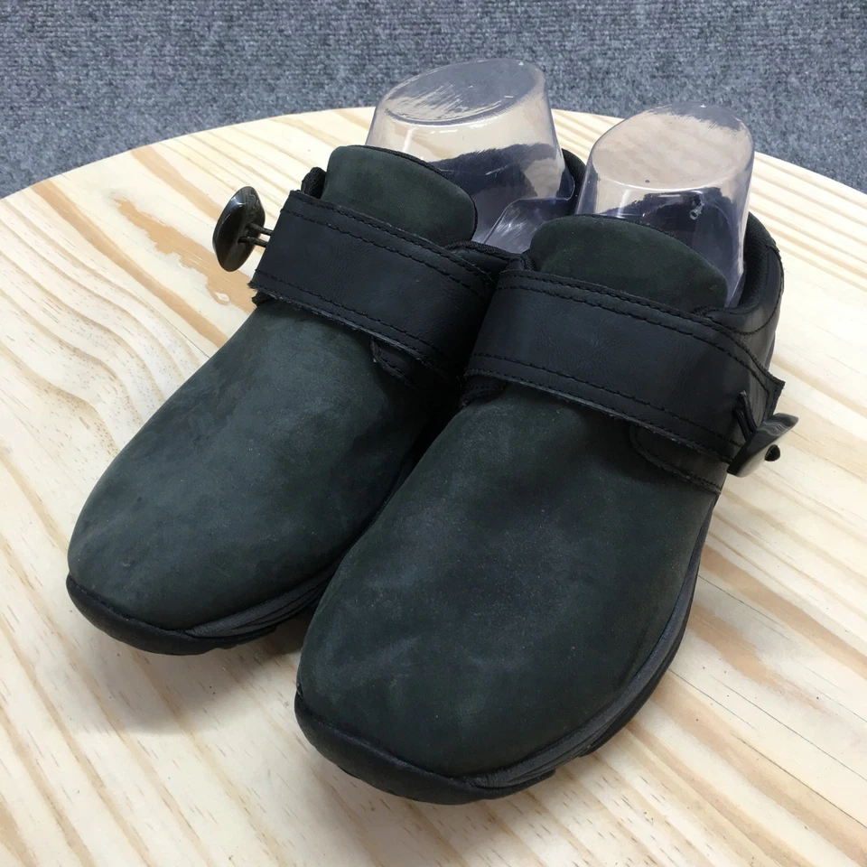 Easy Spirit Shoes Womens 9 M See Quip Mules Black Leather Wedge Slip On Casual - Image 3 of 4