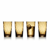 Lyngby Glas Highball-Glas Vienna Amber 4Er Set, LongdrinkgläSer, Glas, 450 Ml