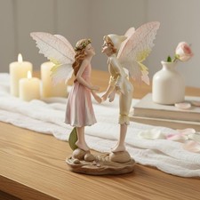 Kuss-Figurenpaar Geschenkidee Engel-Paarfigur Polyresin f&uuml;r Hochzeitszimmer