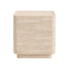 14.4" Outdoor Side Table, Rectangular Concrete End Table for Patio Small Outd...