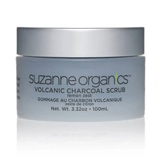 Suzanne Organics Volcanic Exfoliator CHARCOAL Deep Pore Scrub Mask LEMON 3.3 oz