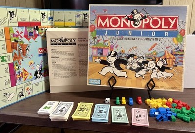 Vintage 1990 Monopoly Junior Game 0441  Parker Brothers Complete Great Condition