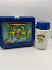 Termo Mirage Teenage Mutant Ninja Turtles 1989 fiambrera de plástico azul TMNT