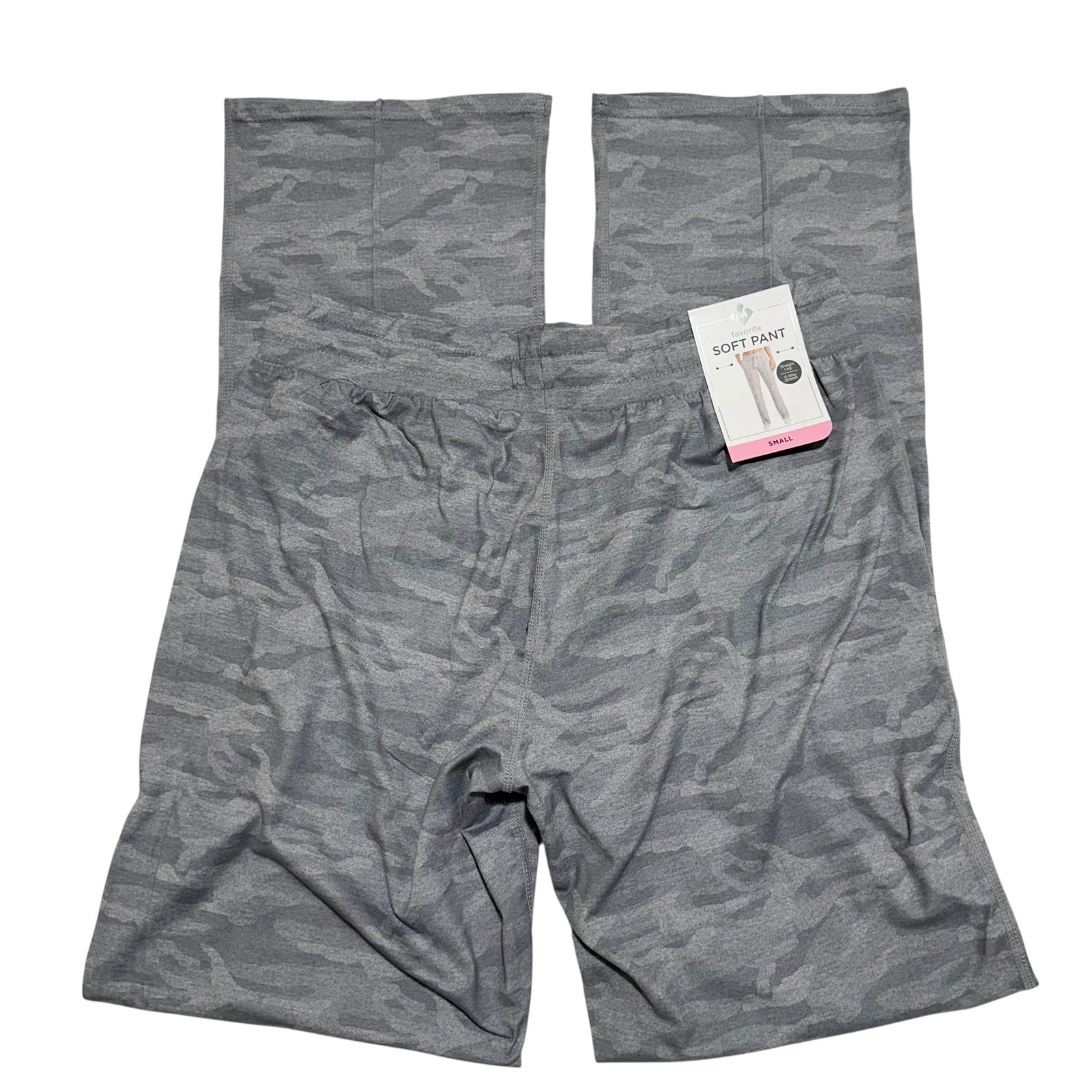 Members Mark Womens Size Small Gray Camo Soft Pants Straight Leg 4-Way Stretch