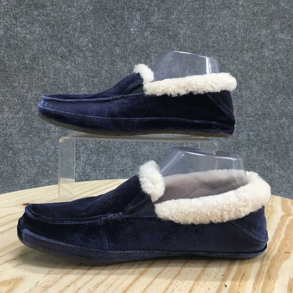 Zapatillas OluKai Mujer 7 Ku'una Lanui Mocasines Terciopelo Azul Sin Cordones Cómodas Informales Foto 2 de 4