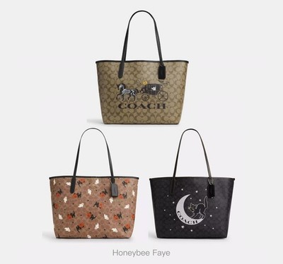 NWT COACH City Tote In Signature Canvas With Halloween