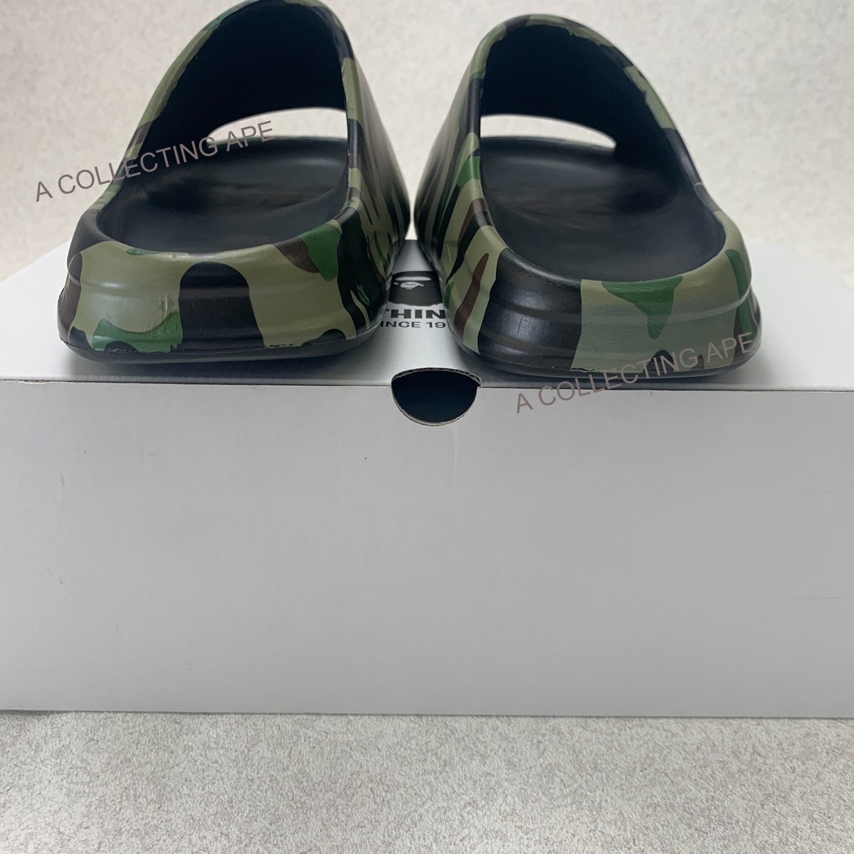 BAPE A Bathing Ape 1st Camo Slide Sandals Green Men's US Size 10