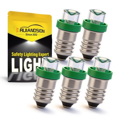 RUIANDSION E10 Green LED Bulbs 6V/12V DC for Miniature Models & Home Displays