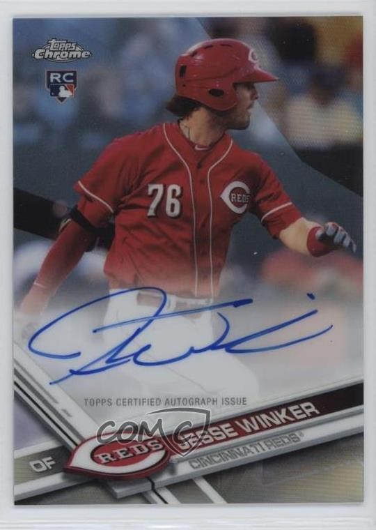 2017 Topps Chrome Rookie Refractor 65/499 Jesse Winker #RA-JW Auto 0f5t