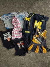 Vintage Y2K Kids Baby Clothing lot of 9 Mixed sizes 0/3m-24m Michigan Detroit