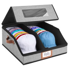 Hat Storage Box for Baseball Caps, Large Hat Organizer with Clear Window, Hat...