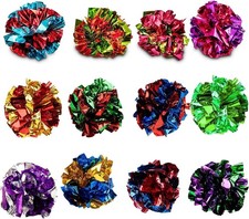 SunGrow 12 Pack Cat Crinkle Balls - 2 Inch Toys for Indoor Pets - Keep Your F...