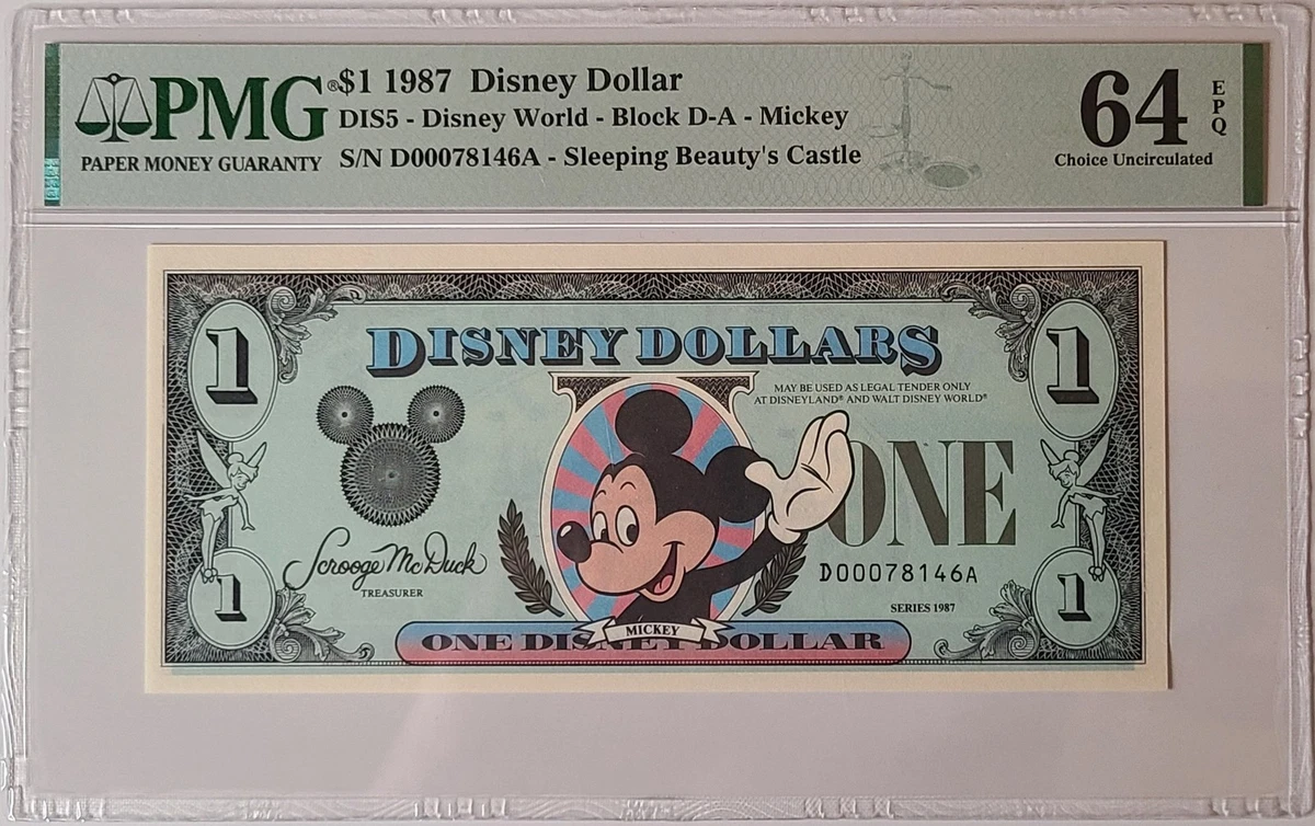 レア 1987年 DisneyDollars カリフォルニア A レア 1987年 DisneyDollars カリフォルニア A レア 1987年