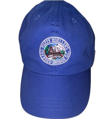 Fuzzy Zoeller's Covered Bridge GC Blue Adjustable Cotton Golf Hat Signed Logo