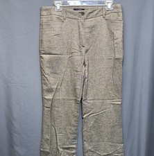 Talbots Petite Womans 12P Blended Wool Heritage Dress Pants Twill Brown Lined