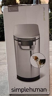 SIMPLEHUMAN CW1886 STAINLESS STEEL LARGE PET FOOD CAN 30-35 LBS OF DRY FOOD