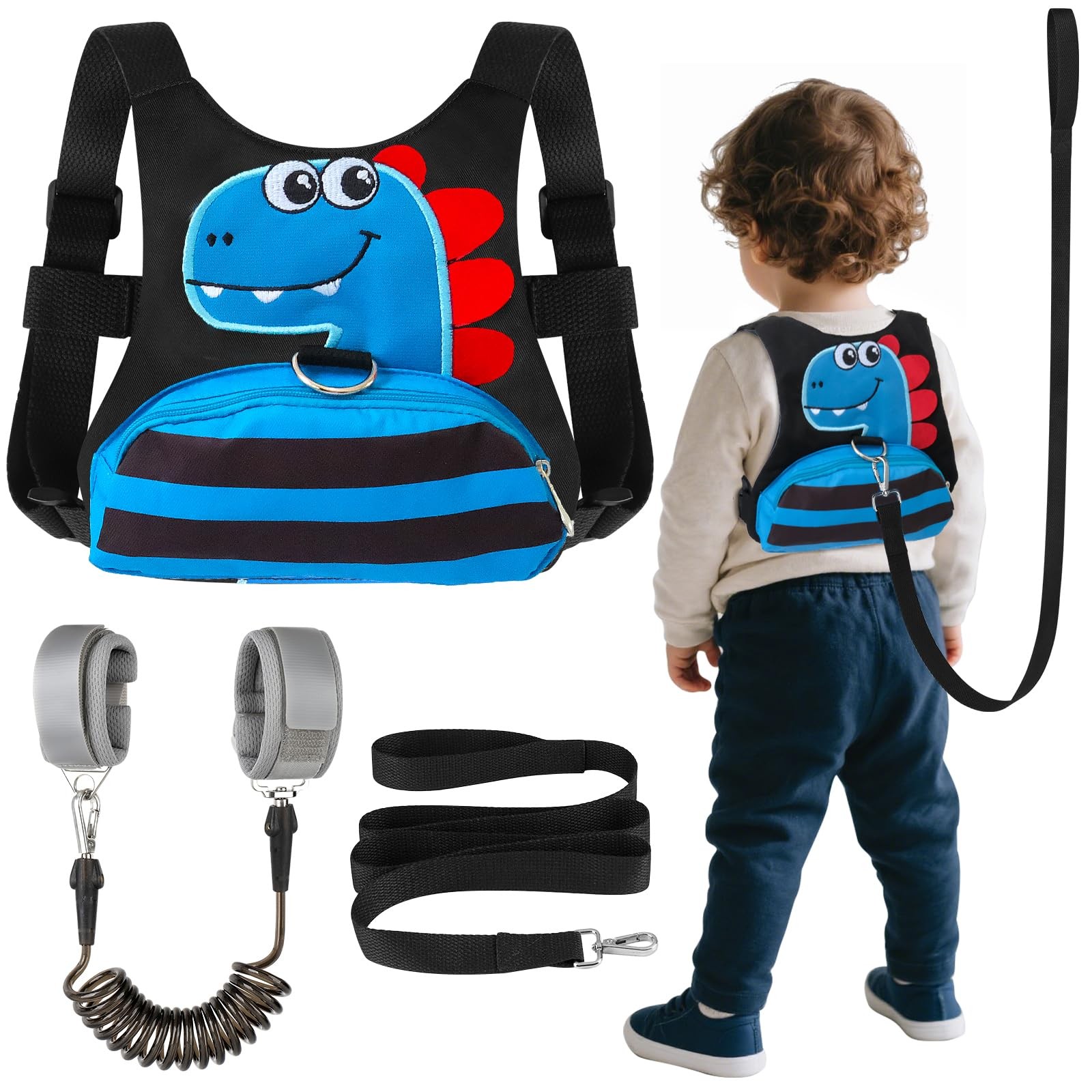 Toddler Leash for Kids-Baby Child Harness with Anti Lost Wrist Link for