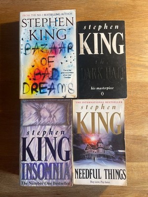 4 X Stephen King Paperbacks Dark Half / Needful Things / Insomnia / Bazaar ofBad