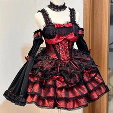 Y2k Japanese Gothic Lolita Dress Women Harajuku Bow Lace Mini Dresses Vestidos