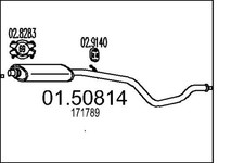 Mittelschalldämpfer MTS 01.50814 für PEUGEOT 306 7A 7C N3 N5