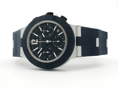 Bulgari Chronograph Aluminum Blue Dial Automatic 41MM Rubber Strap 104234