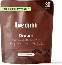 Beam Dream Sleep Powder Natural Sleep Aid with L-Theanine Reishi Magnesium 30...