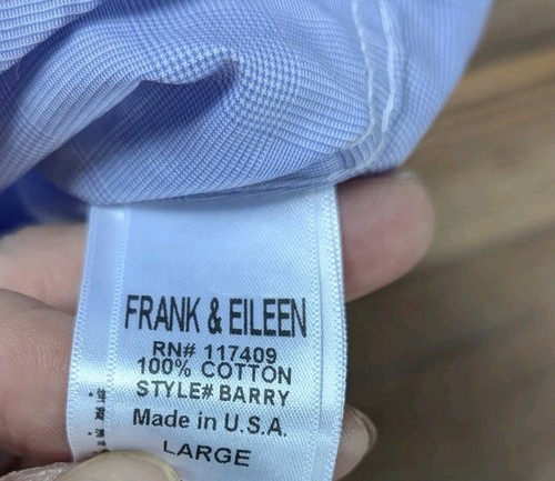 Frank and Eileen Light Blue "Barry" Button Down Women's Shirt Size L 100% Cotton - Picture 8 of 10