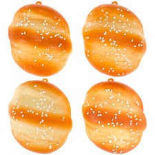 4 Pcs Simulation Bread Model Artificial PU Fake Bread Decoration Prop
