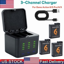 3 Pack 2500mAh Battery Charger Set For DJI Osmo 360, Action 6 Action 5Pro/4/3