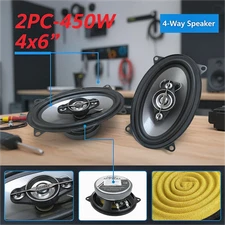 AiteFeir 4×6 In Midbass Tweeters 4 Way Component Speaker Kit Fit 450W Power