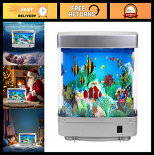 LED Aquarium Lamp - Virtual Fake Fish Tank with Moving Marine Life Animation - R