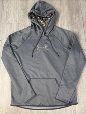 Under Armour Storm Cold Gear Hoodie Camo Logo w/ Purple Outline Women Large NWOT