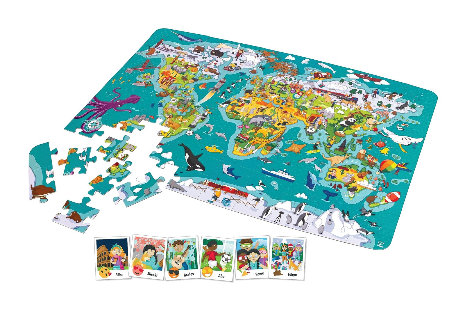 Puzzle 2 en 1 Tour du Monde pour s'amuser en famille le week-end