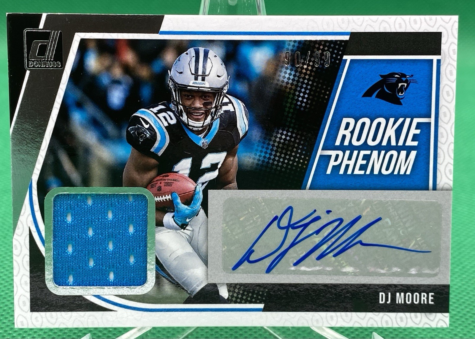2018 Donruss Rookie Phenom Jersey Autographs #16 D.J. Moore # 90/99