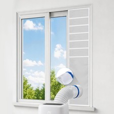 Portable Air Conditioner Window Vent Kit Seal 10x40-64 Inches White Portable Air Conditioner Window Vent Kit Seal 10x40-64 Inches White