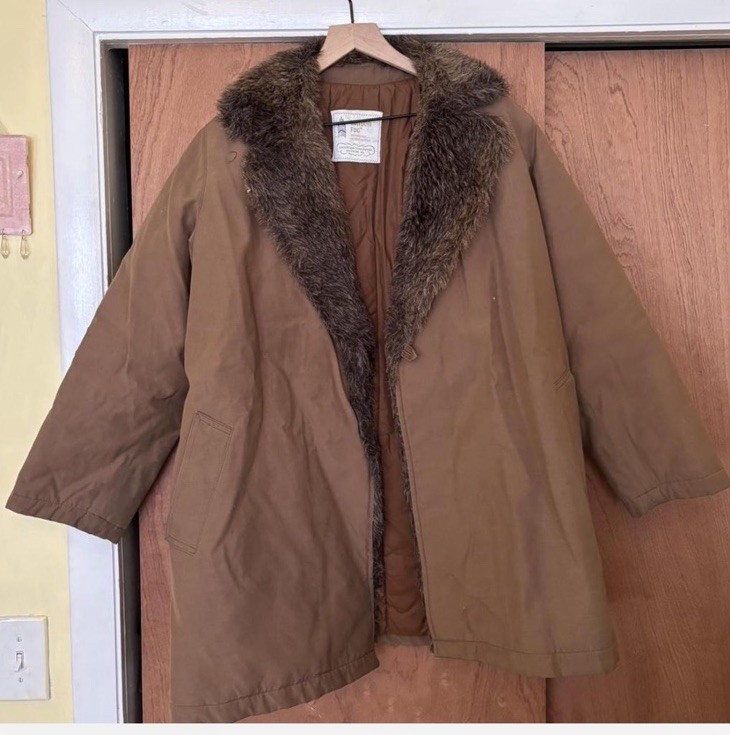Vintage London Fog Fur Trim Coat Women's