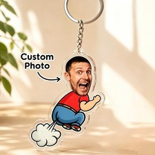 Custom Acrylic Photo Keychain Personalized Portrait Keyring Pet People Bag Charm