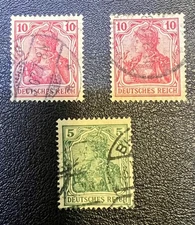 Rare 5 and 10PF  Deutsches Reich Stamps-Good condition 