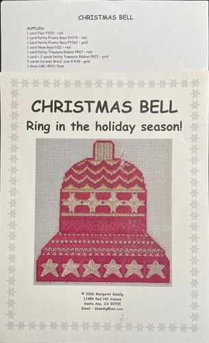 4x Needlepoint CHART: MARGARET BENDIG+RAINBOW GALLERY Christmas Ornaments-FW34